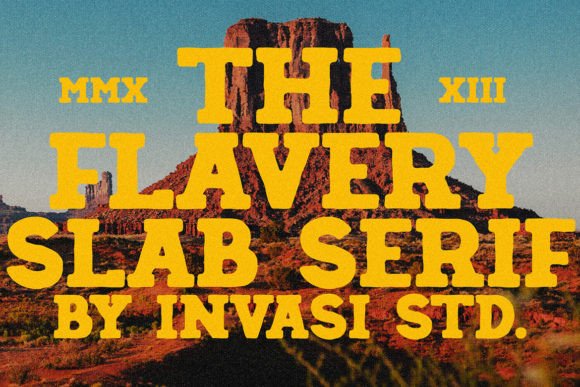 Flavery: A Vintage Slab Serif Font for Rustic and Rugged Designs