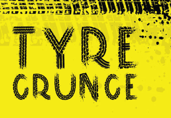 Tyre Grunge: A Bold and Industrial Display Font for Striking Visuals